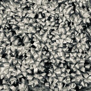 SILVER CONFETTI FLAT BOW 2.25” 1 CASE OF 200 NIB